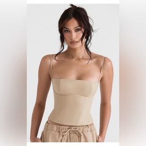 House of CB NWT Tan Audette Corset Top